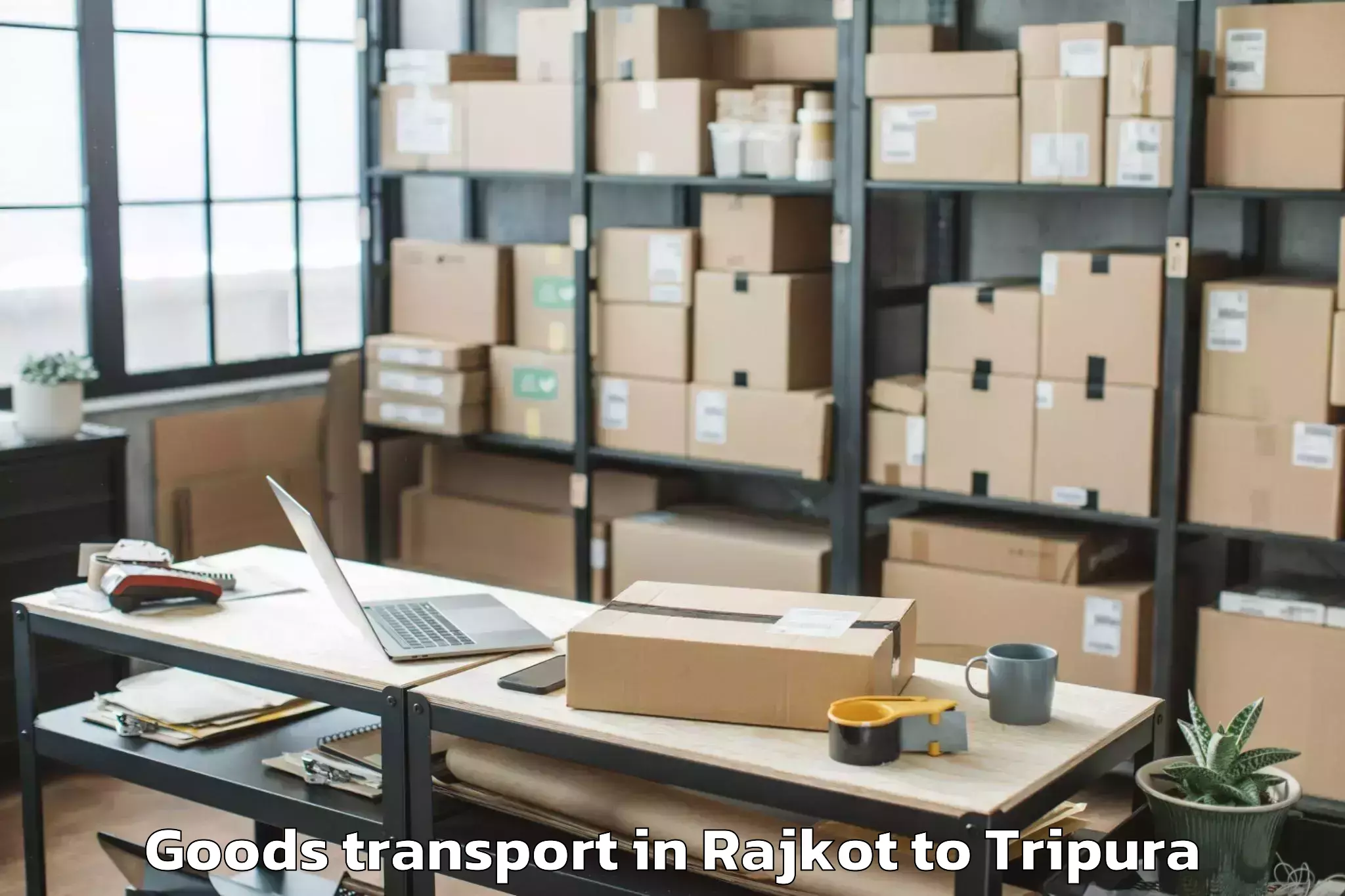 Reliable Rajkot to Gournagar Goods Transport